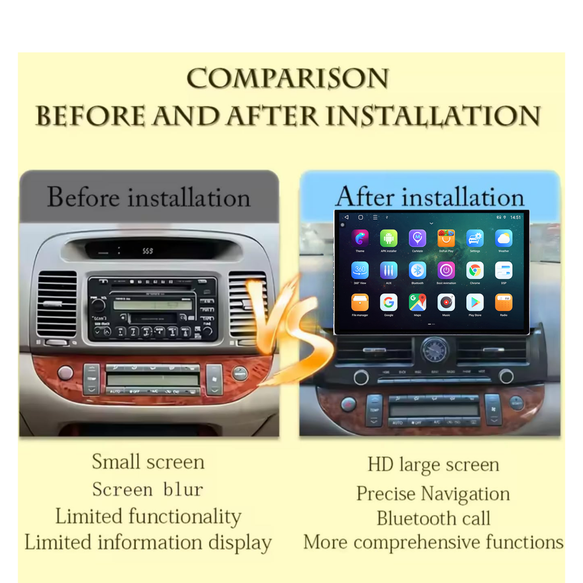 CAMRY 2002-2007 ANDROID SCREEN PLAYER CAR