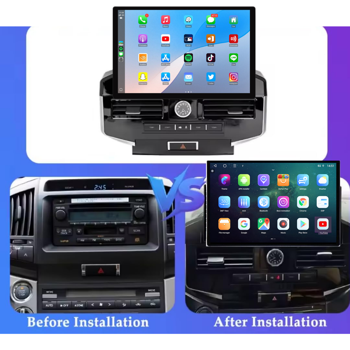 LAND CRUISER GXR ANDROID SCREEN
