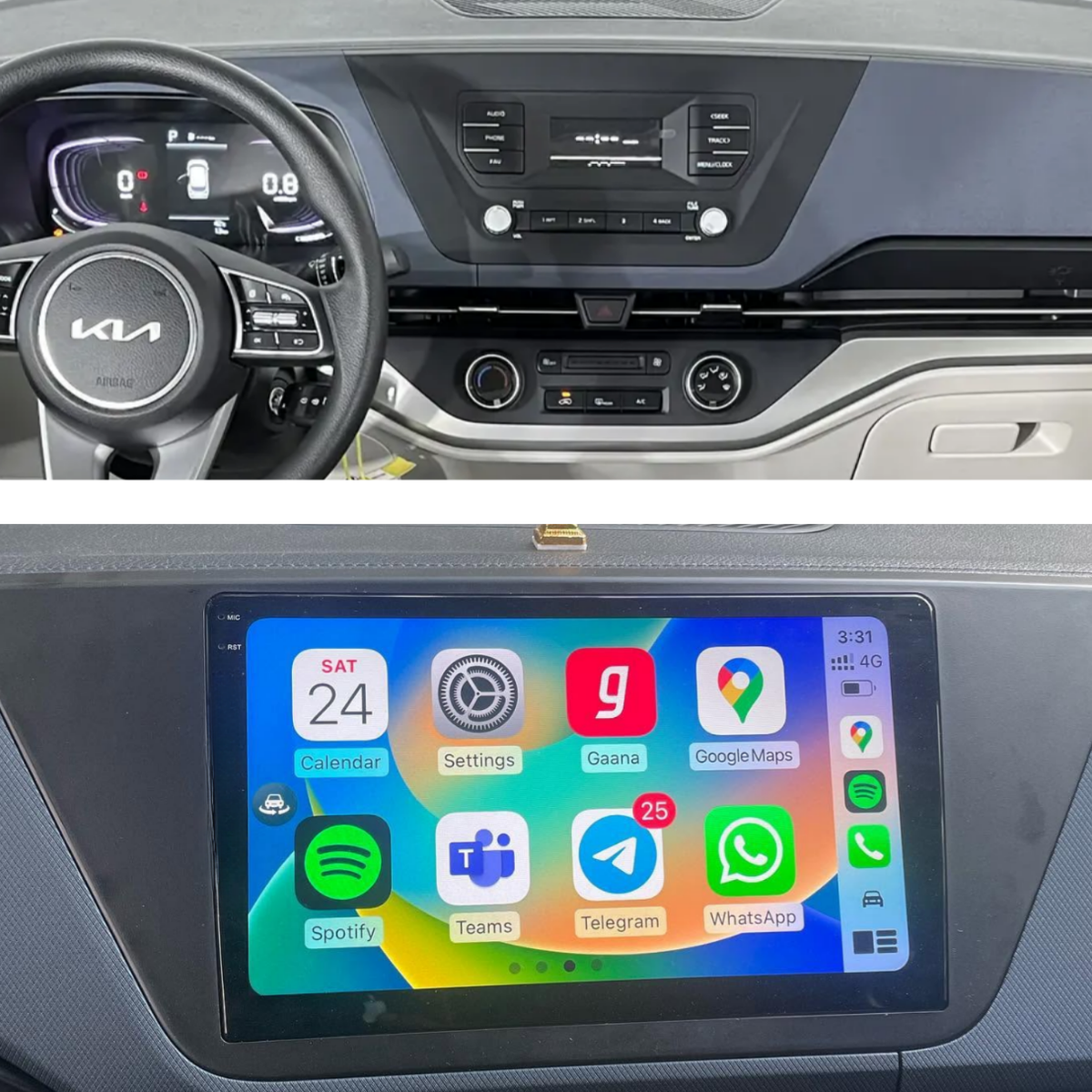 kia carens android screne player